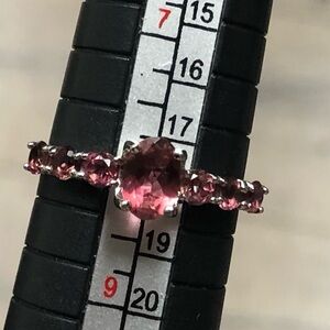 New Exotic pink tourmaline sterling ring 8